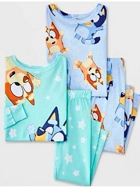🆕-NEW - Toddler Set/2 Snug Fit Bluey Cotton Pajama Set - Blue 4T